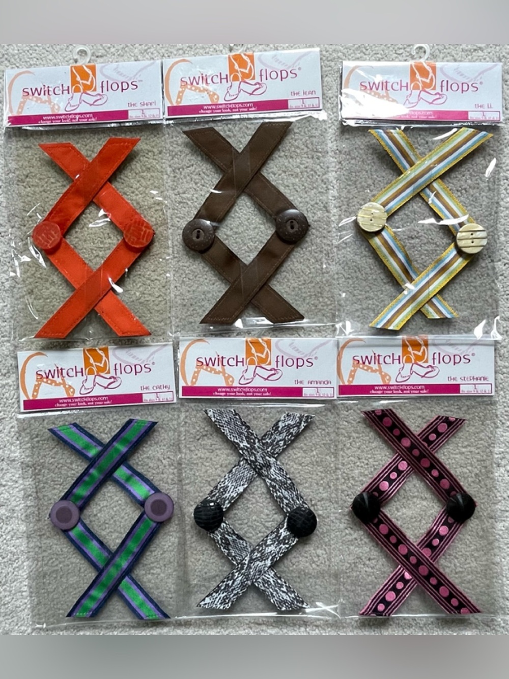 Lindsay Phillips Switch Flops 6 Piece Set Size Large NWT